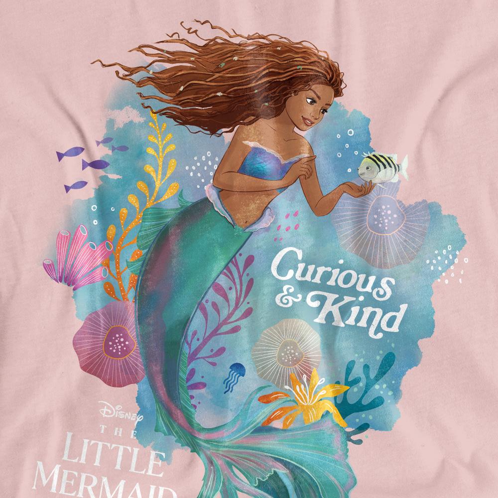 Pink - Side - The Little Mermaid Womens-Ladies Curious And Kind Ariel T-Shirt