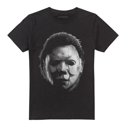 Black - Front - Halloween Unisex Adult Michael Myers Face T-Shirt