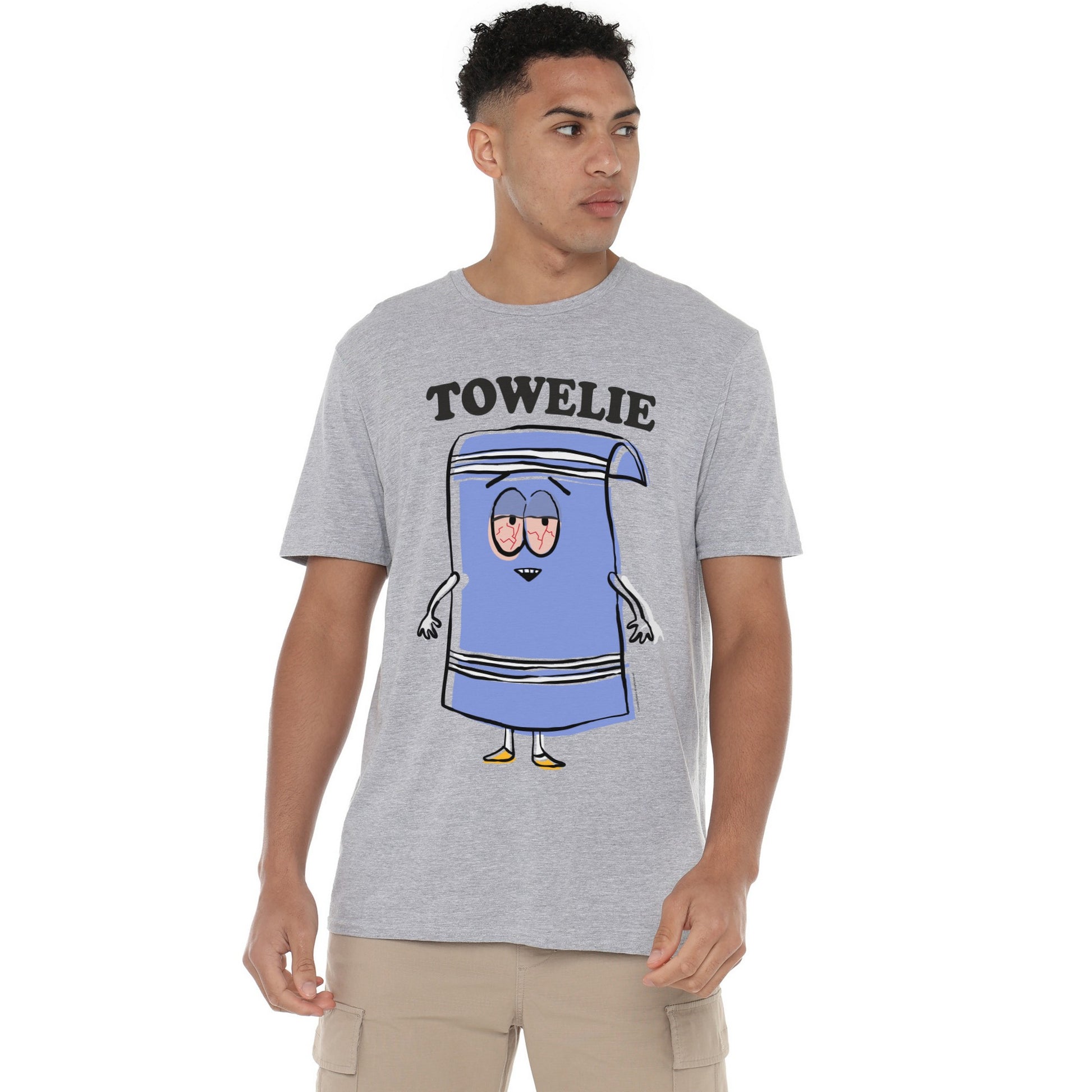 Sports Grey - Side - South Park Mens Towelie Heather T-Shirt