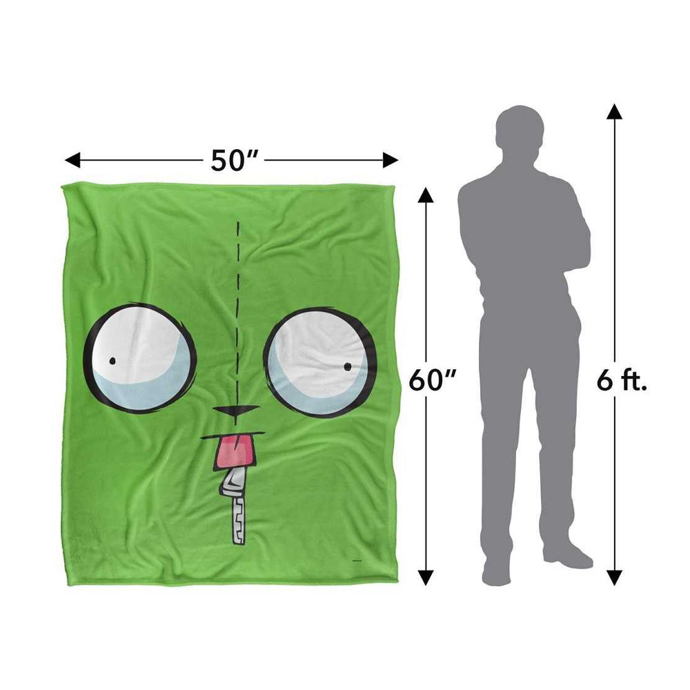 Multicoloured - Side - Invader Zim Silky Face Gir Supersoft Blanket