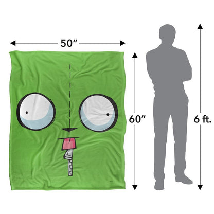 Multicoloured - Pack Shot - Invader Zim Silky Face Gir Supersoft Blanket