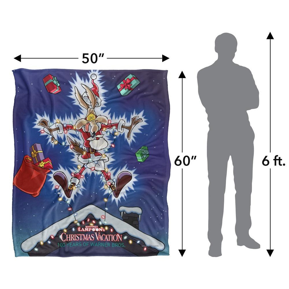 Multicoloured - Close up - Warner Bros Christmas Vacation Silky Wile E Coyote Supersoft Blanket
