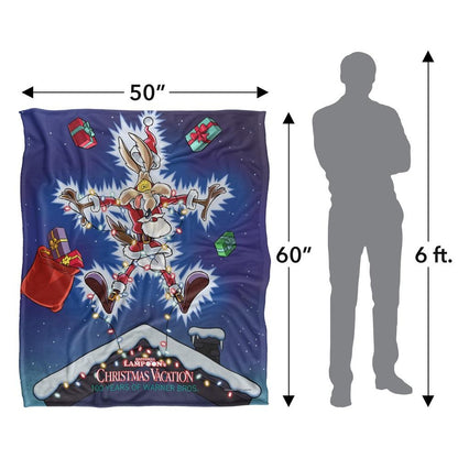 Multicoloured - Close up - Warner Bros Christmas Vacation Silky Wile E Coyote Supersoft Blanket