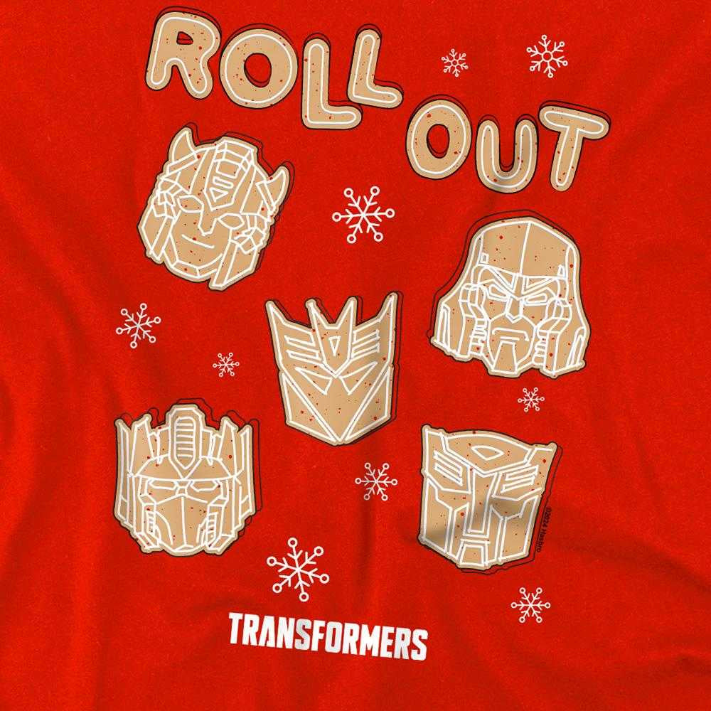 Red - Side - Transformers Childrens-Kids Roll Out Cookie Christmas Pullover Hoodie