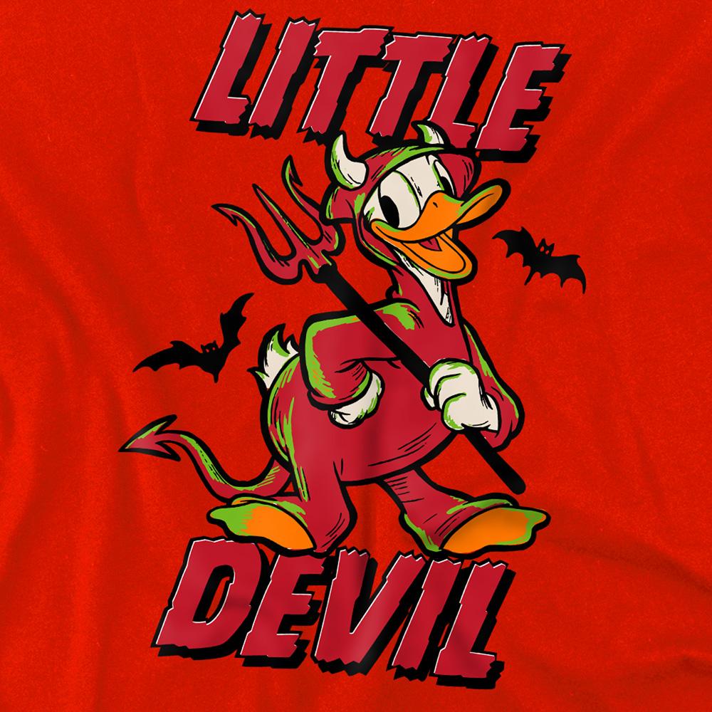 Red - Back - Donald Duck Childrens-Kids Little Devil Pullover Hoodie