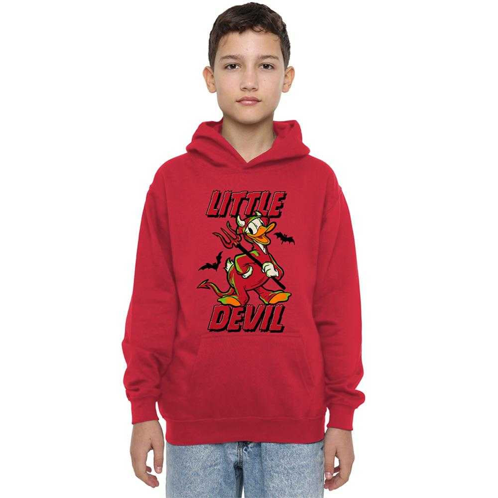 Red - Lifestyle - Donald Duck Childrens-Kids Little Devil Pullover Hoodie