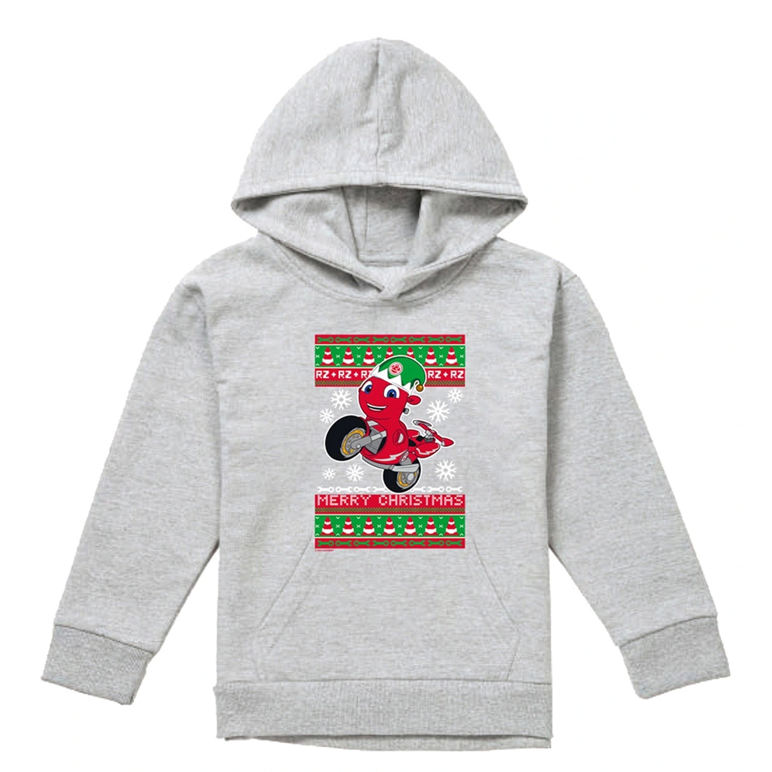 Athletic Heather - Front - Ricky Zoom Childrens-Kids Motorbike Christmas Pullover Hoodie