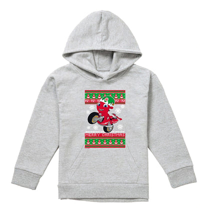 Athletic Heather - Front - Ricky Zoom Childrens-Kids Motorbike Christmas Pullover Hoodie