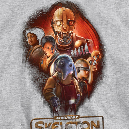 Athletic Heather - Side - Star Wars: Skeleton Crew Childrens-Kids Group Pullover Hoodie