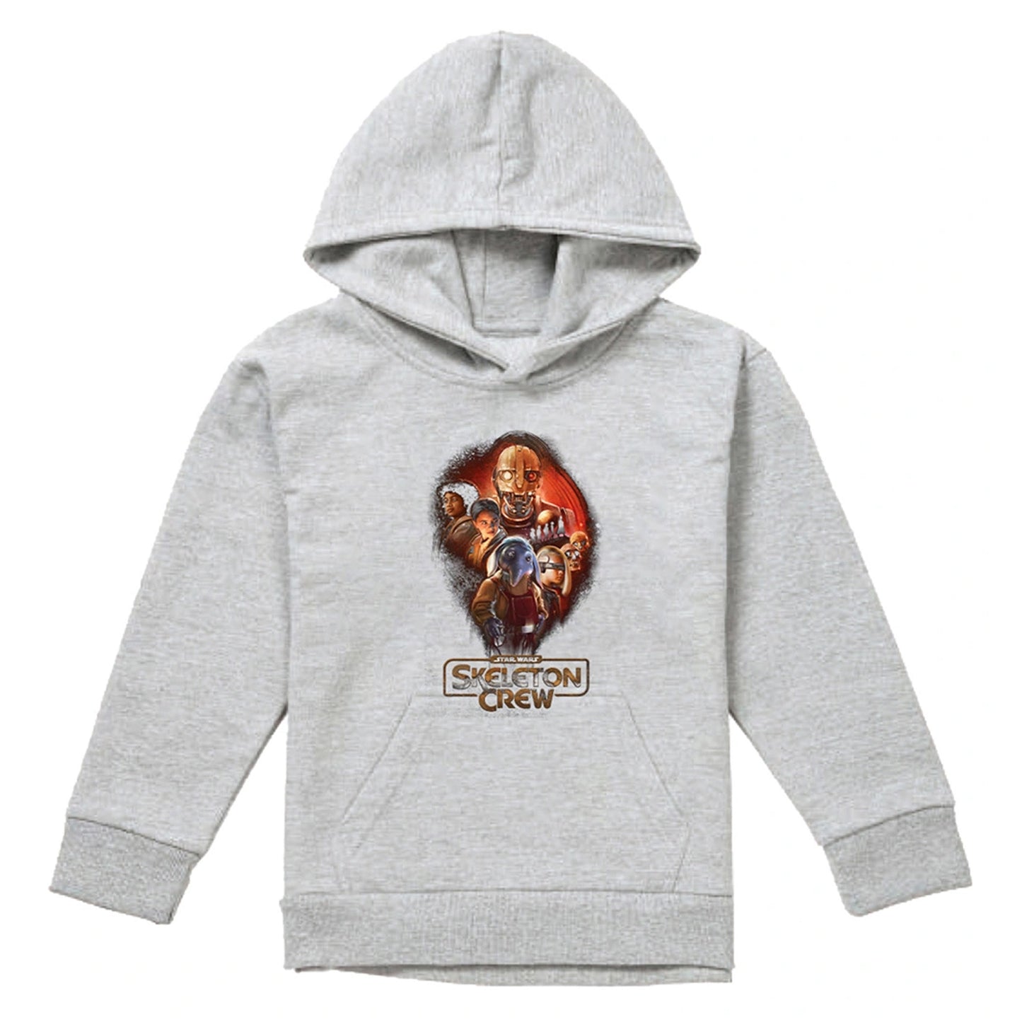 Athletic Heather - Front - Star Wars: Skeleton Crew Childrens-Kids Group Pullover Hoodie