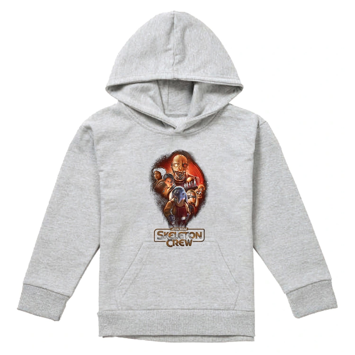 Athletic Heather - Front - Star Wars: Skeleton Crew Childrens-Kids Group Pullover Hoodie