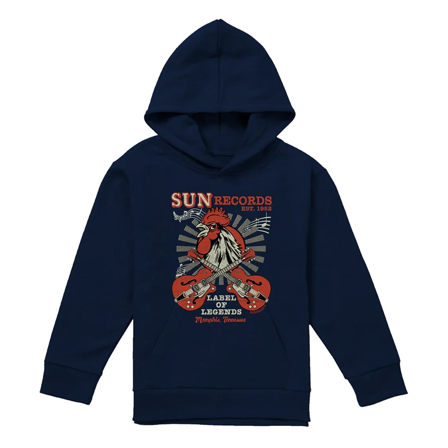Navy - Front - Sun Records Childrens-Kids Label Of Legends Pullover Hoodie