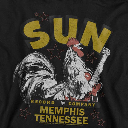 Black - Side - Sun Records Childrens-Kids Rockabilly Rooster Pullover Hoodie
