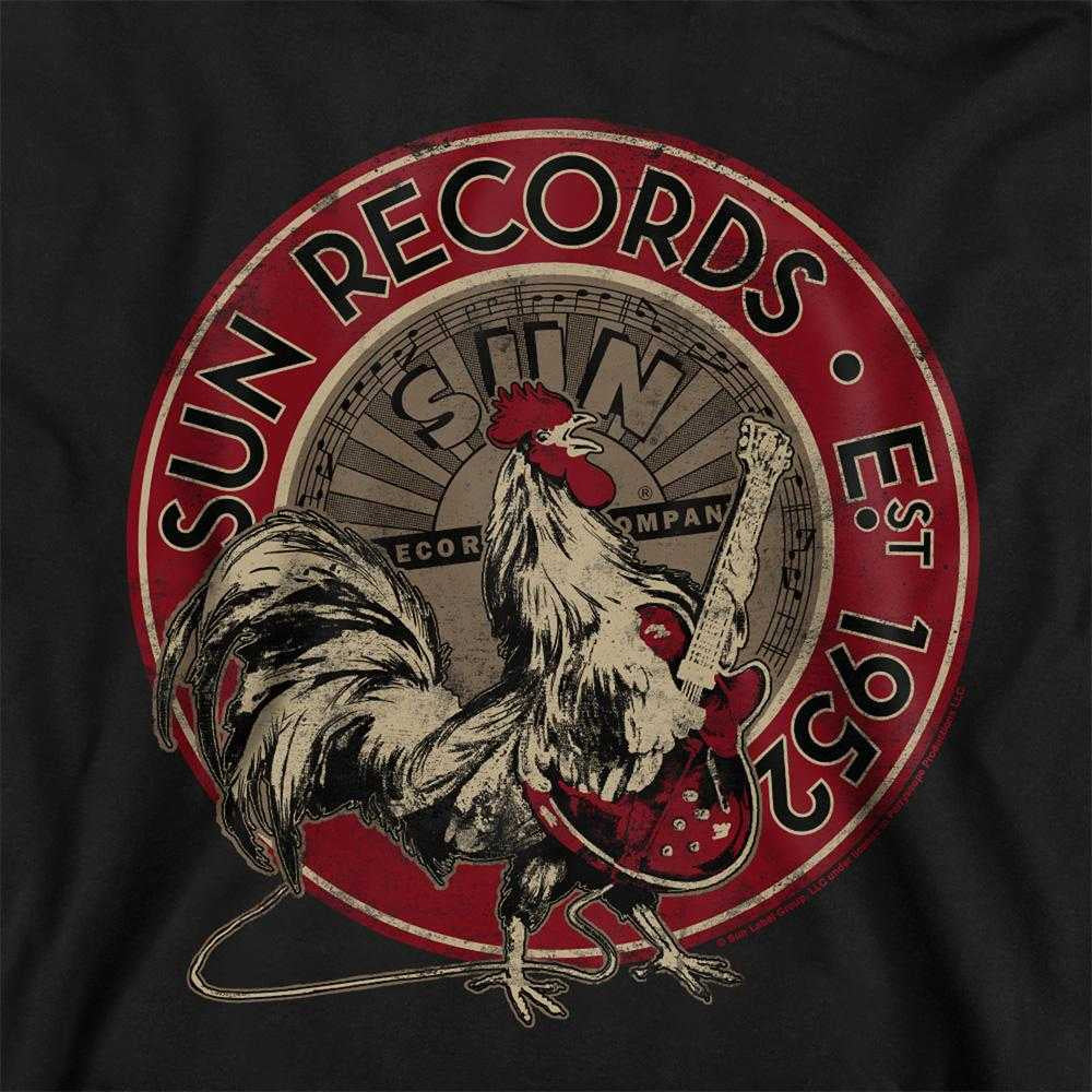 Black - Side - Sun Records Childrens-Kids Rooster Est 1952 Pullover Hoodie