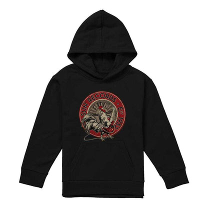 Black - Front - Sun Records Childrens-Kids Rooster Est 1952 Pullover Hoodie