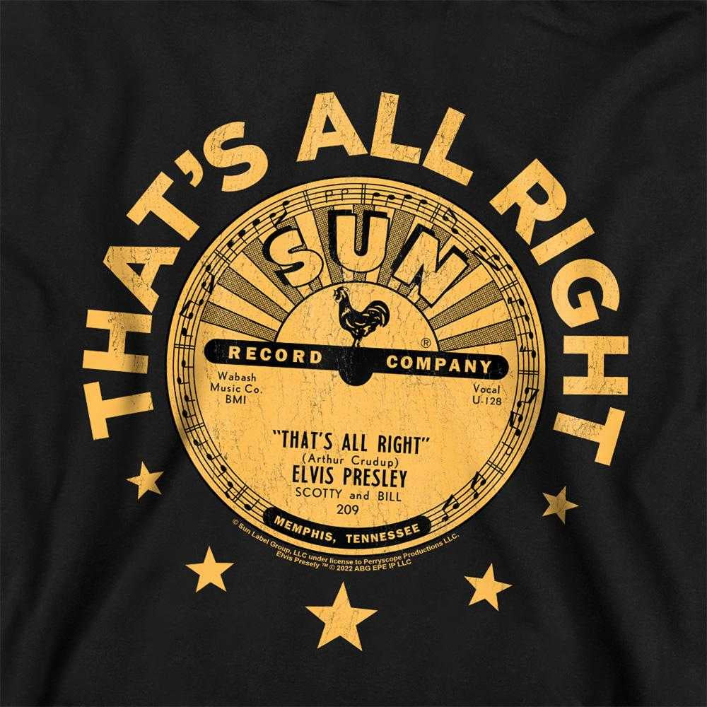 Black - Side - Sun Records Childrens-Kids Elvis Presley Thats All Right Youth Pullover Hoodie