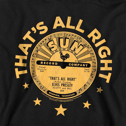 Black - Side - Sun Records Childrens-Kids Elvis Presley Thats All Right Youth Pullover Hoodie