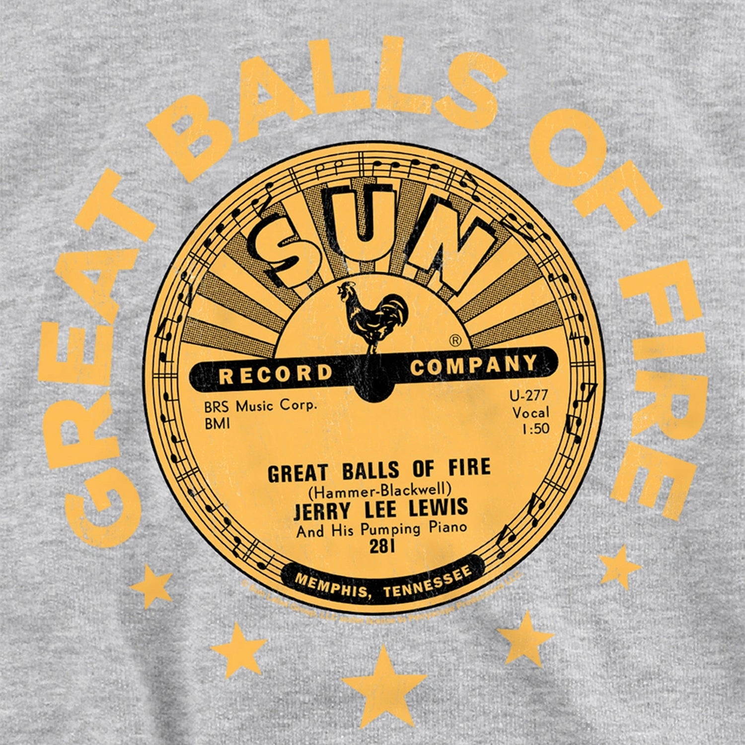 Athletic Heather - Side - Sun Records Childrens-Kids Jerry Lee Lewis Great Balls Of Fire Pullover Hoodie