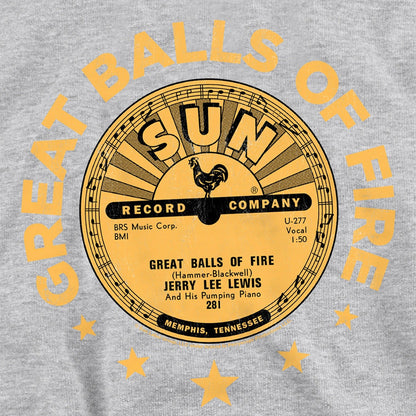 Athletic Heather - Side - Sun Records Childrens-Kids Jerry Lee Lewis Great Balls Of Fire Pullover Hoodie