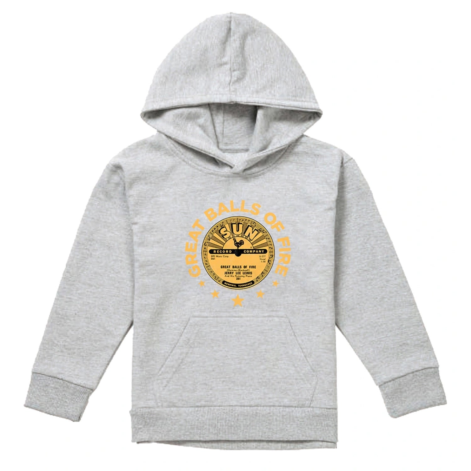 Athletic Heather - Front - Sun Records Childrens-Kids Jerry Lee Lewis Great Balls Of Fire Pullover Hoodie