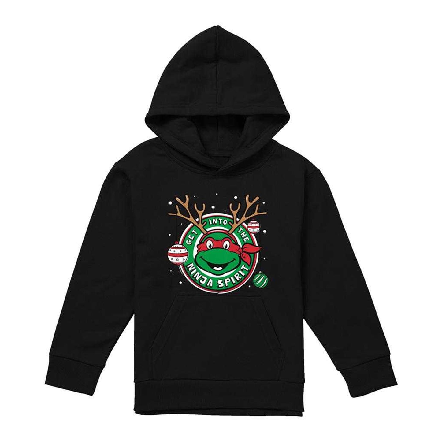 Black - Front - Teenage Mutant Ninja Turtles Childrens-Kids Get Into The Ninja Spirit Pullover Hoodie