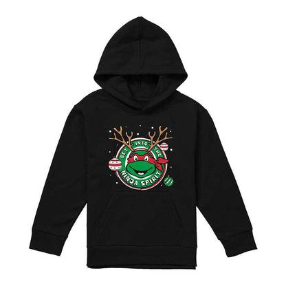 Black - Front - Teenage Mutant Ninja Turtles Childrens-Kids Get Into The Ninja Spirit Pullover Hoodie