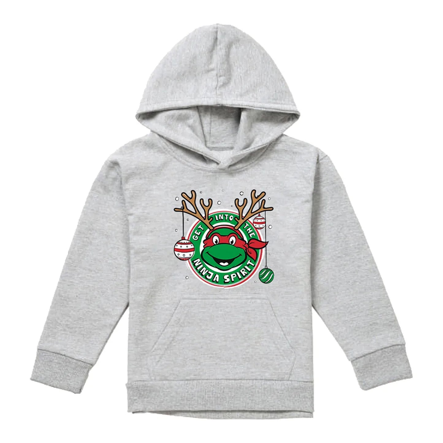 Athletic Heather - Front - Teenage Mutant Ninja Turtles Childrens-Kids Get Into The Ninja Spirit Pullover Hoodie