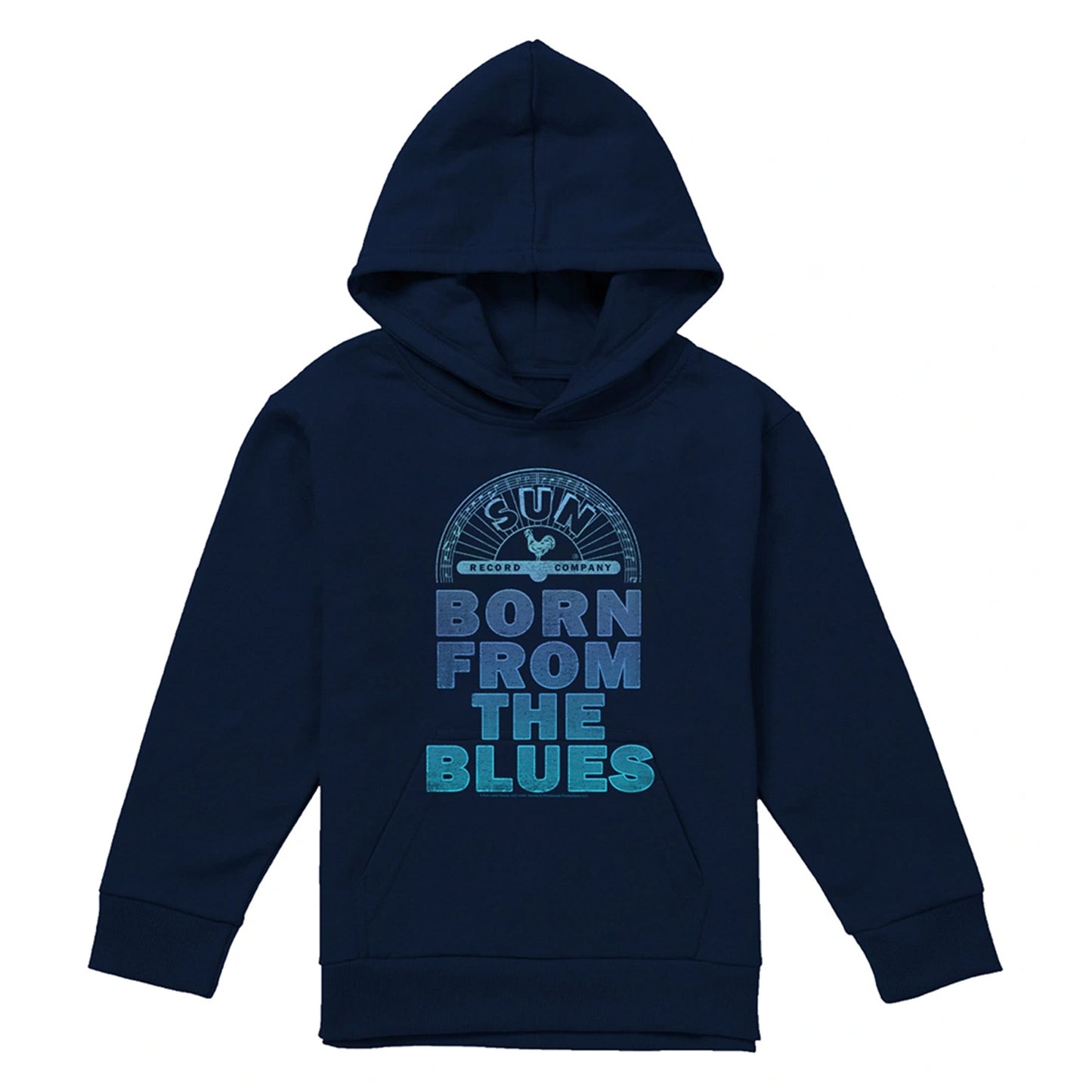 Navy - Front - Sun Records Childrens-Kids Born From The Blues Pullover Hoodie