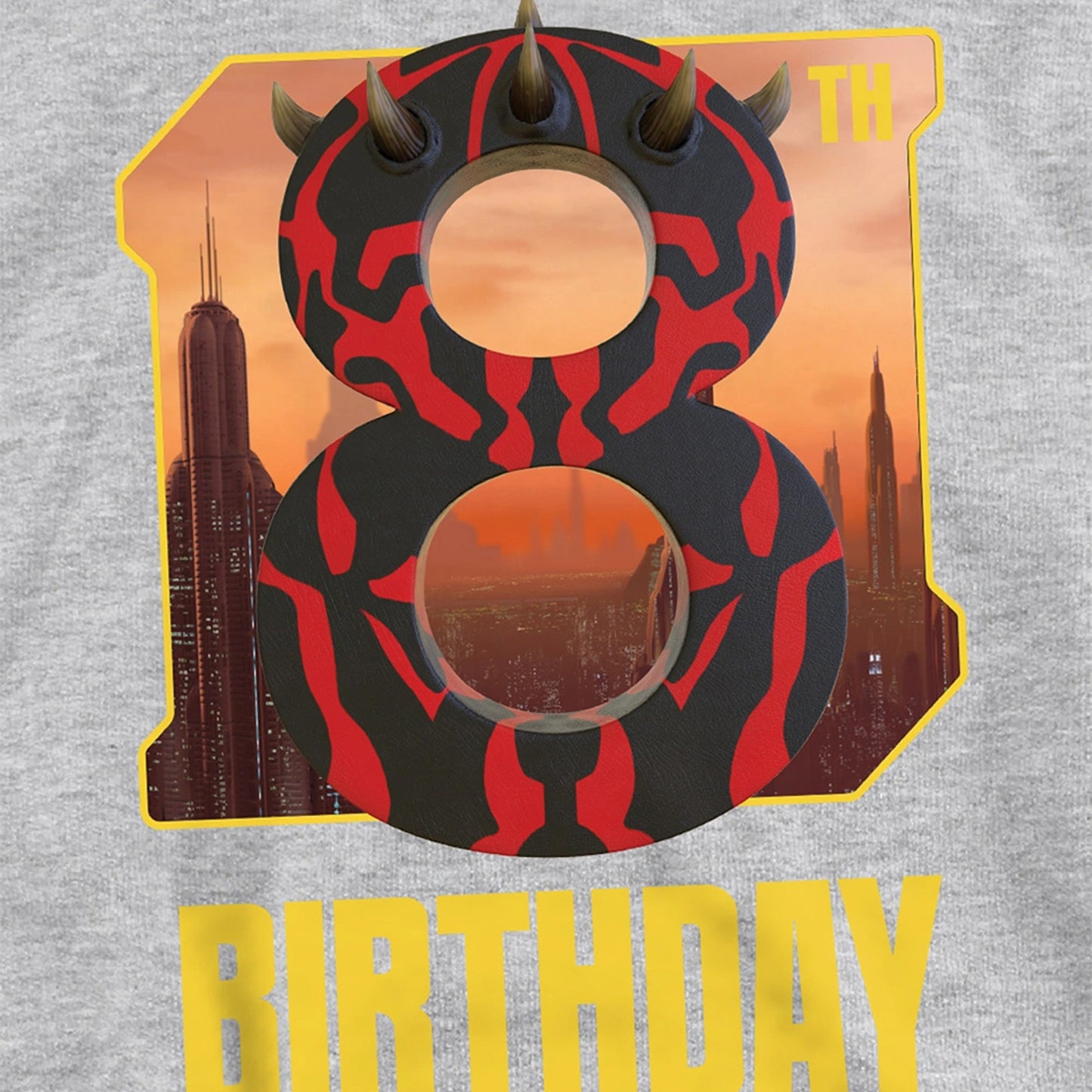 Athletic - Side - Star Wars Childrens-Kids Darth Maul Space Heather 8th Birthday Pullover Hoodie