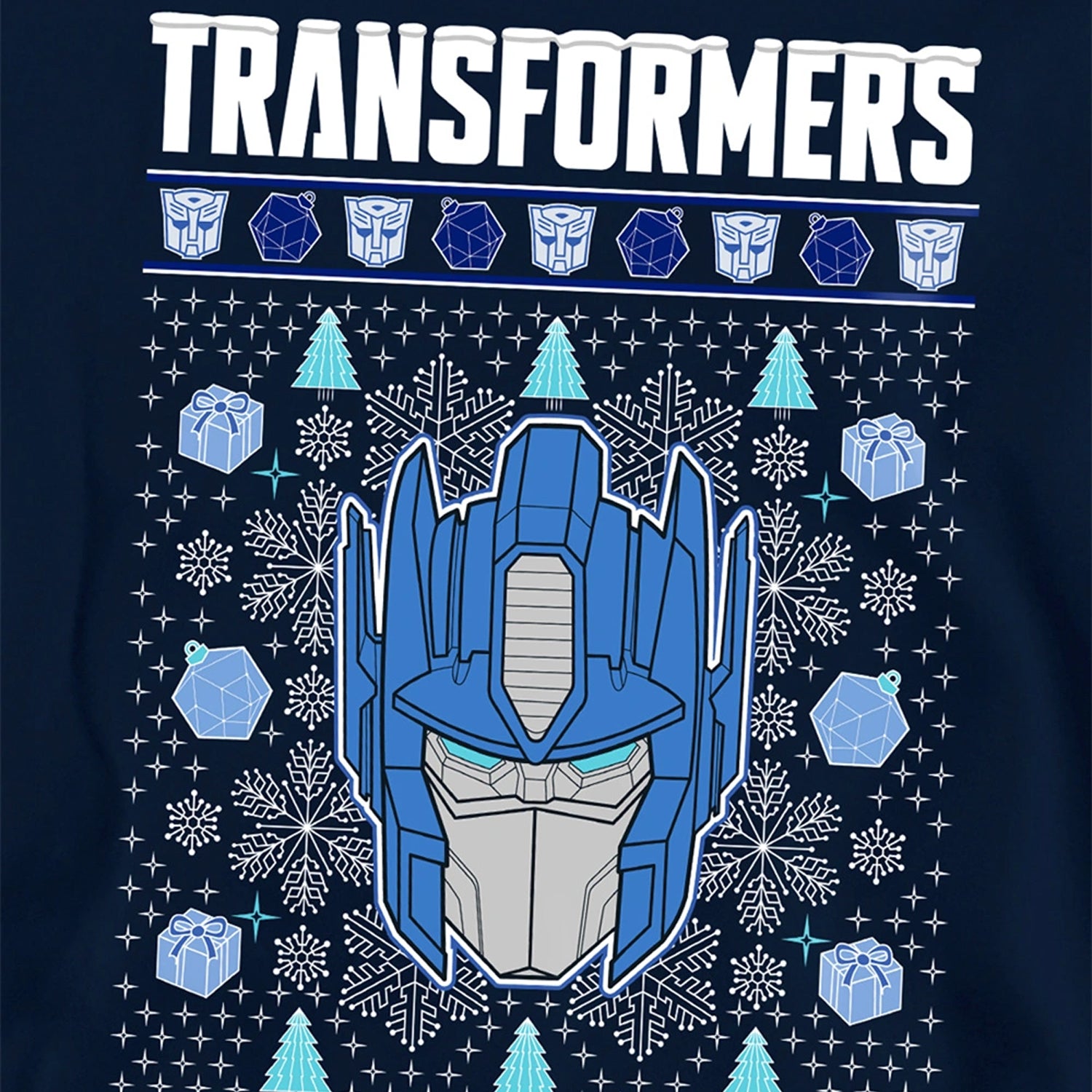 Navy-Navy - Side - Transformers Childrens-Kids Optimus Prime Ugly Christmas Pullover Hoodie