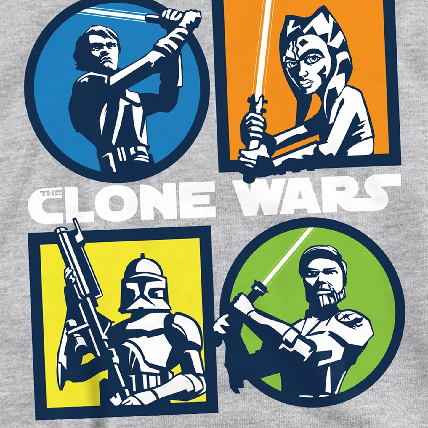 Athletic Heather - Side - Star Wars: The Clone Wars Childrens-Kids Grid Heather Pullover Hoodie