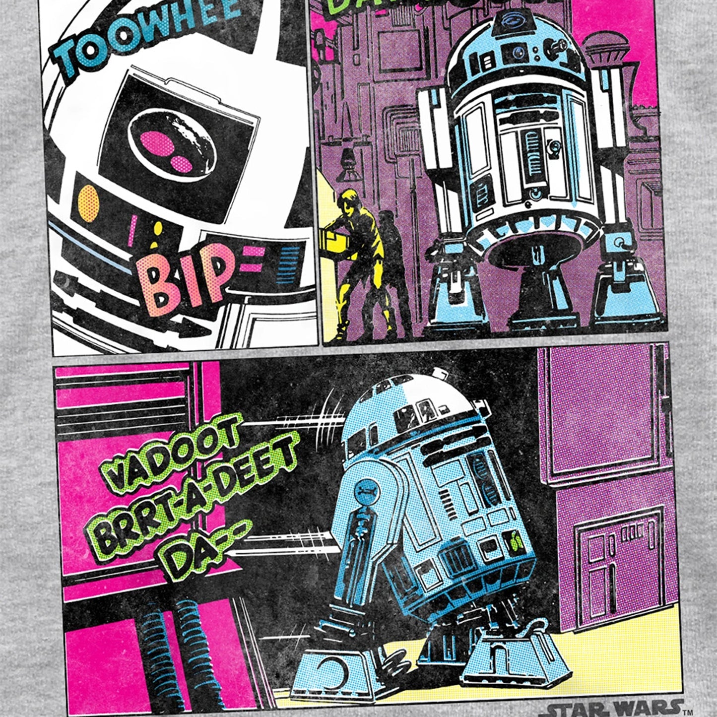 Athletic Heather - Side - Star Wars Childrens-Kids To The Rescue R2-D2 Heather Hoodie