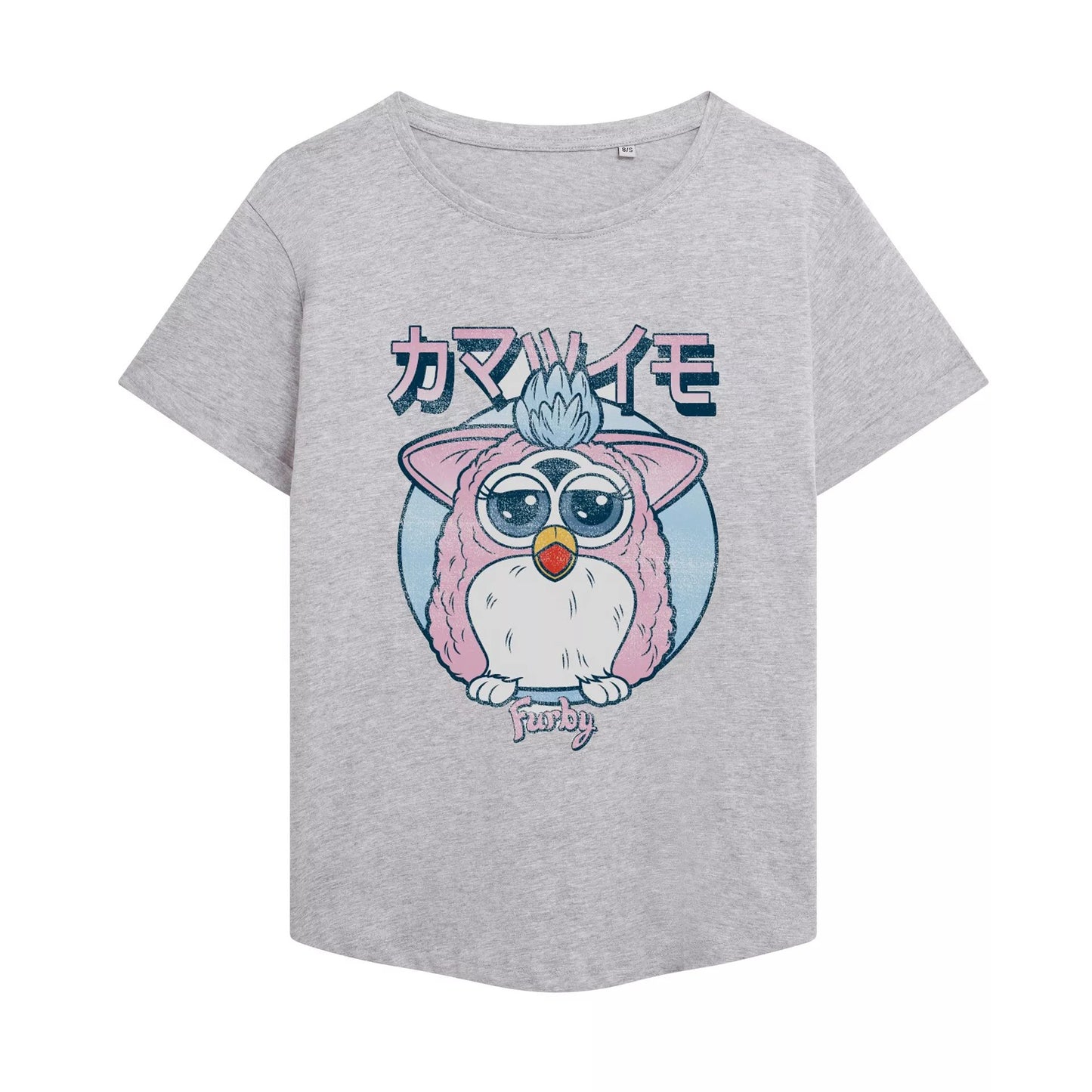 Sports Grey - Front - Furby Womens-Ladies Sitting Heather T-Shirt