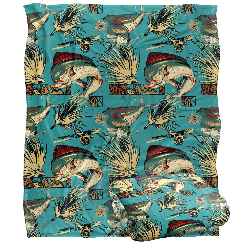 Multicoloured - Back - JQ Licensing Jl-Jp-Jq Silky Tiki Flower Fishing Supersoft Blanket
