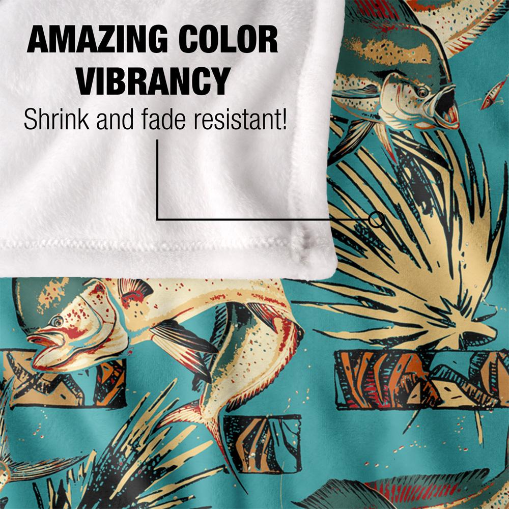 Multicoloured - Lifestyle - JQ Licensing Jl-Jp-Jq Silky Tiki Flower Fishing Supersoft Blanket