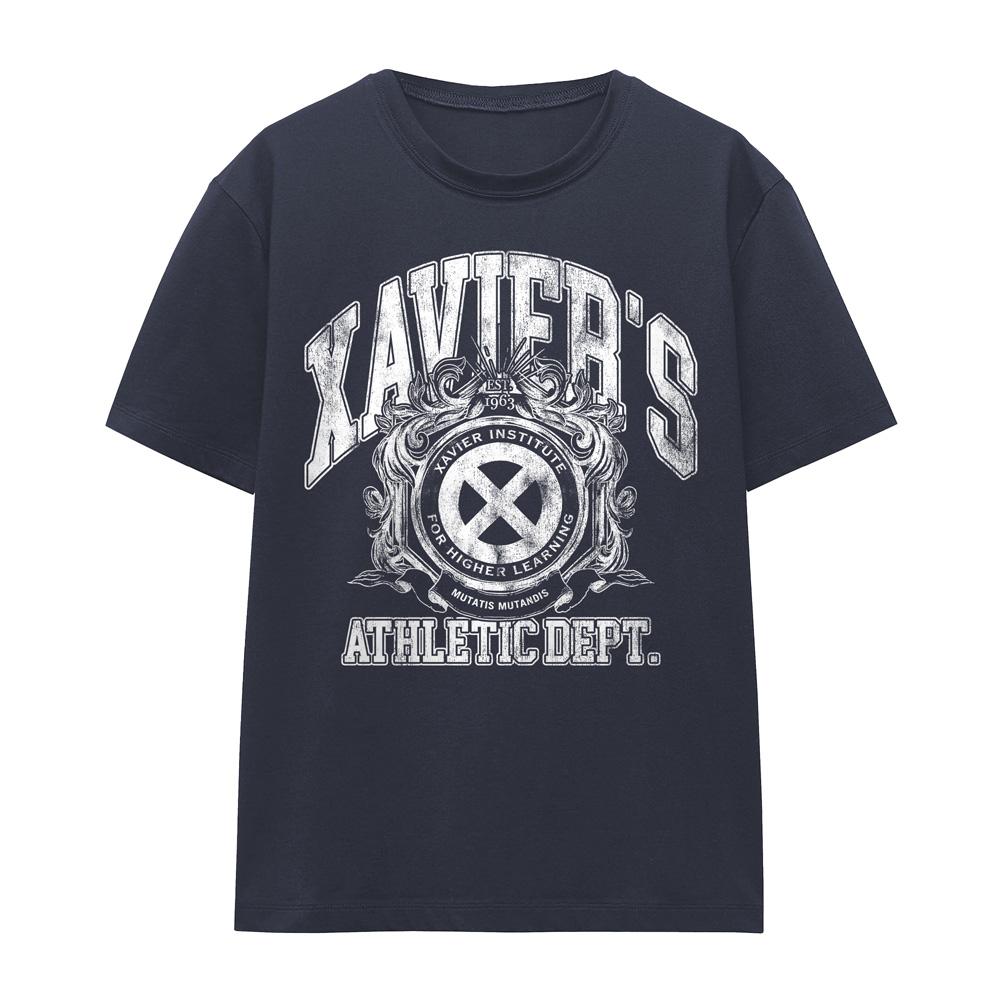 Deep Navy - Front - X-Men Womens-Ladies Athletic Dept Professor X T-Shirt