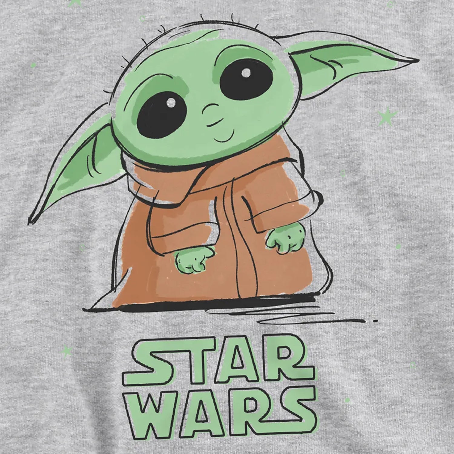 Athletic Heather - Side - Star Wars Childrens-Kids Grogu Splash Heather Hoodie