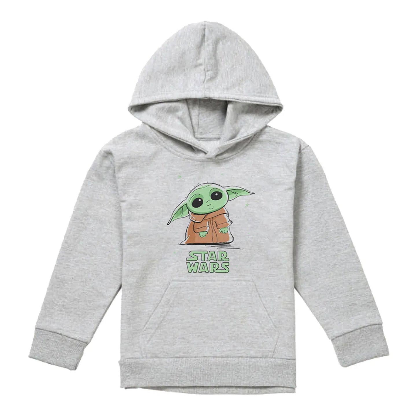 Athletic Heather - Front - Star Wars Childrens-Kids Grogu Splash Heather Hoodie