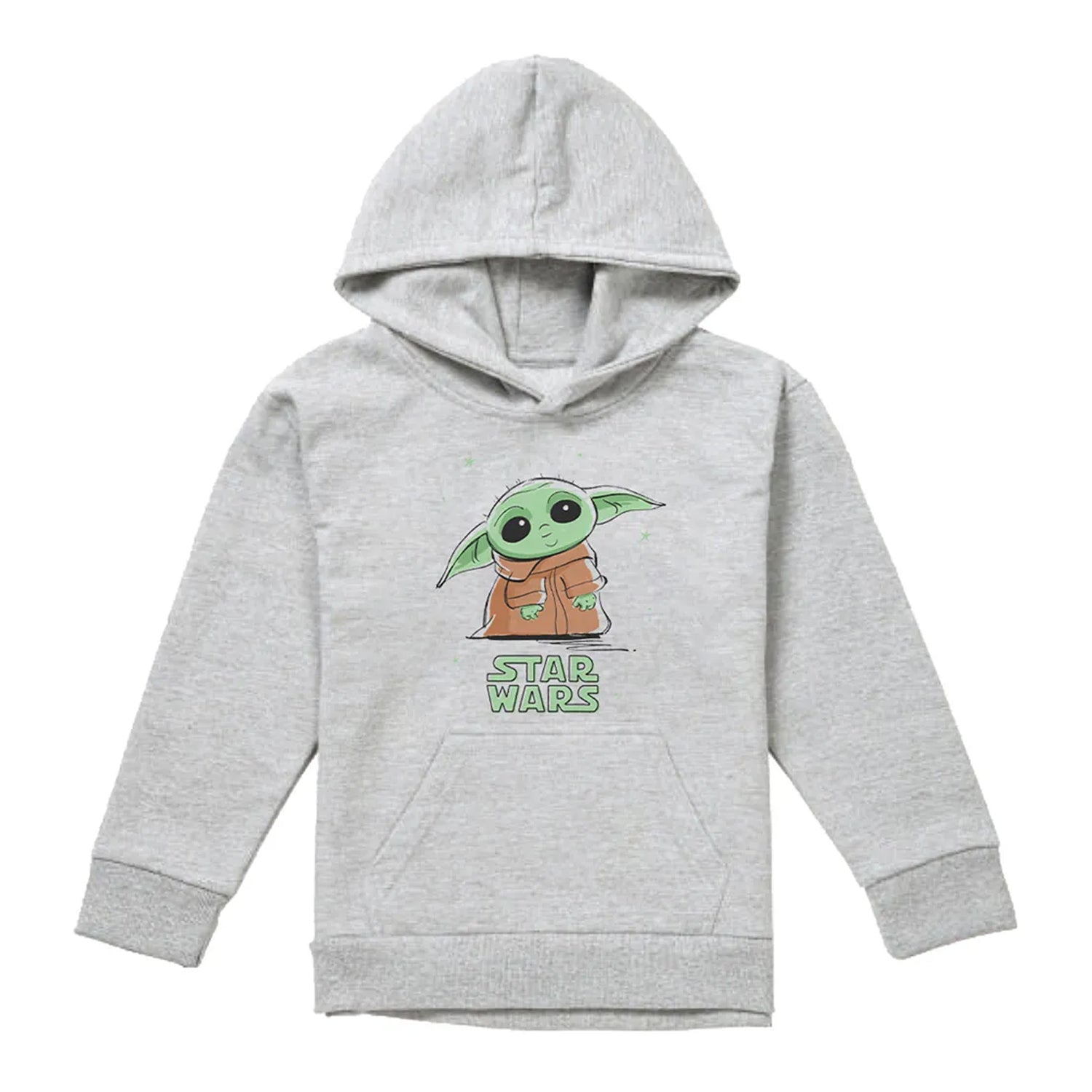Athletic Heather - Front - Star Wars Childrens-Kids Grogu Splash Heather Hoodie