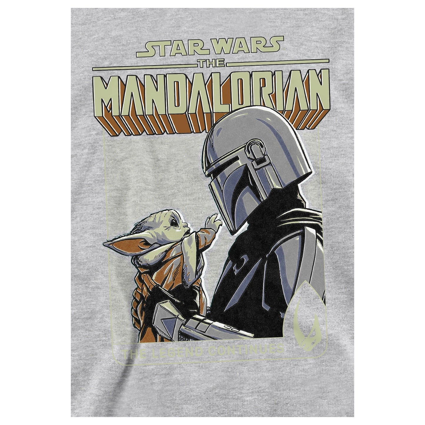 Athletic Heather - Side - Star Wars Childrens-Kids Legend Continues Grogu Heather Hoodie