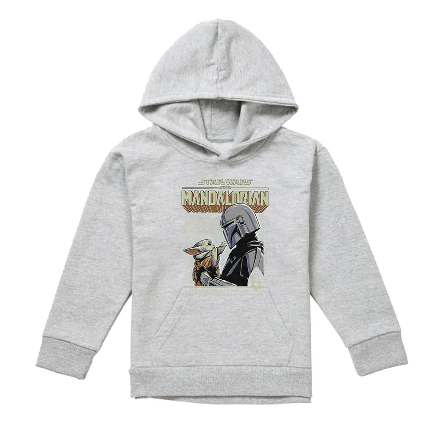 Athletic Heather - Front - Star Wars Childrens-Kids Legend Continues Grogu Heather Hoodie