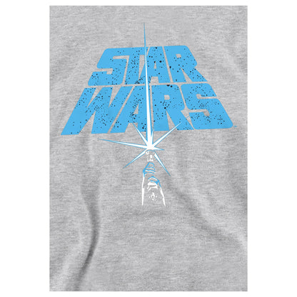 Athletic Heather - Side - Star Wars Childrens-Kids Lightsaber Heather Logo Hoodie