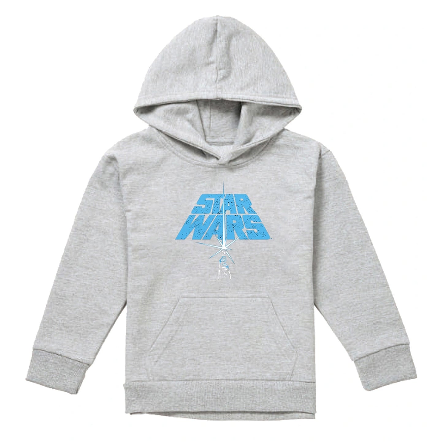 Athletic Heather - Front - Star Wars Childrens-Kids Lightsaber Heather Logo Hoodie
