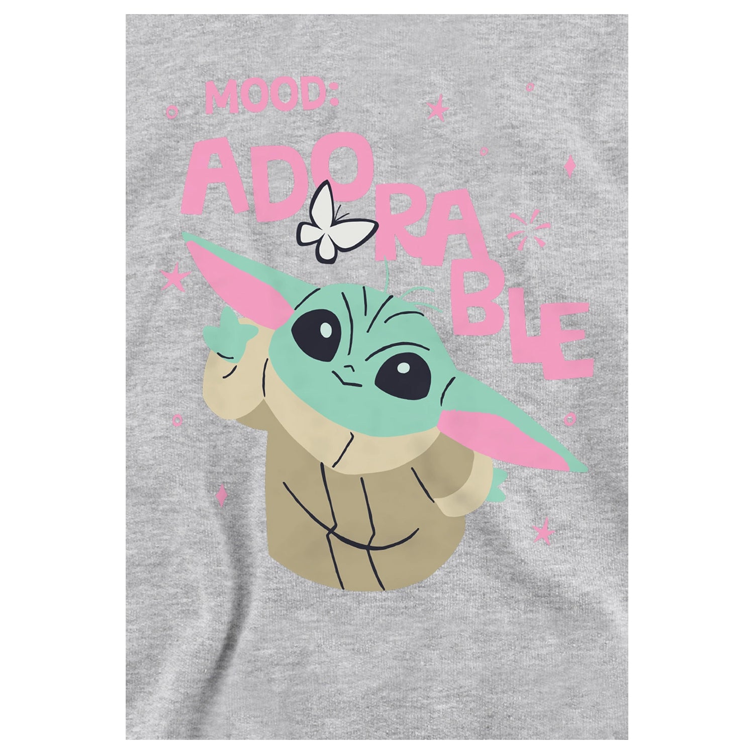 Athletic - Side - Star Wars Childrens-Kids Mood Adorable Grogu Heather Pullover Hoodie