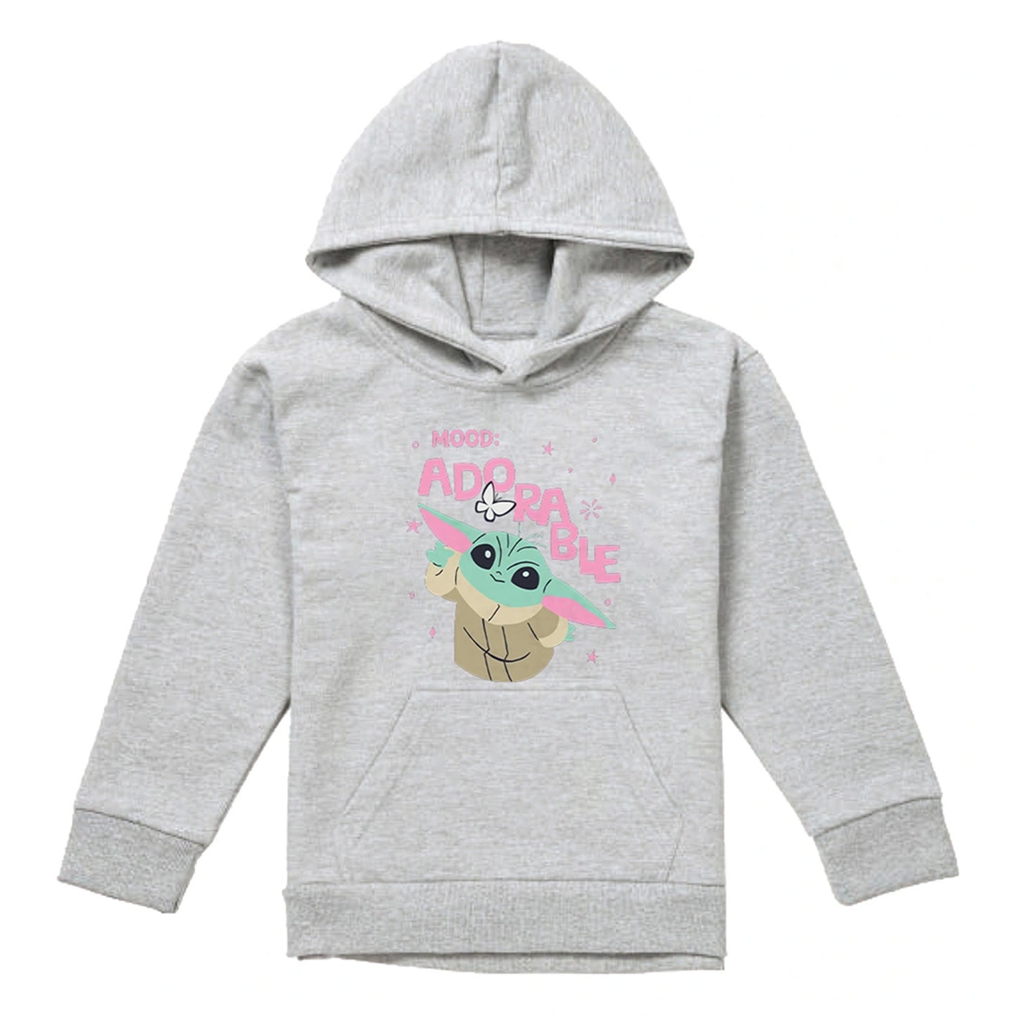 Athletic - Front - Star Wars Childrens-Kids Mood Adorable Grogu Heather Pullover Hoodie