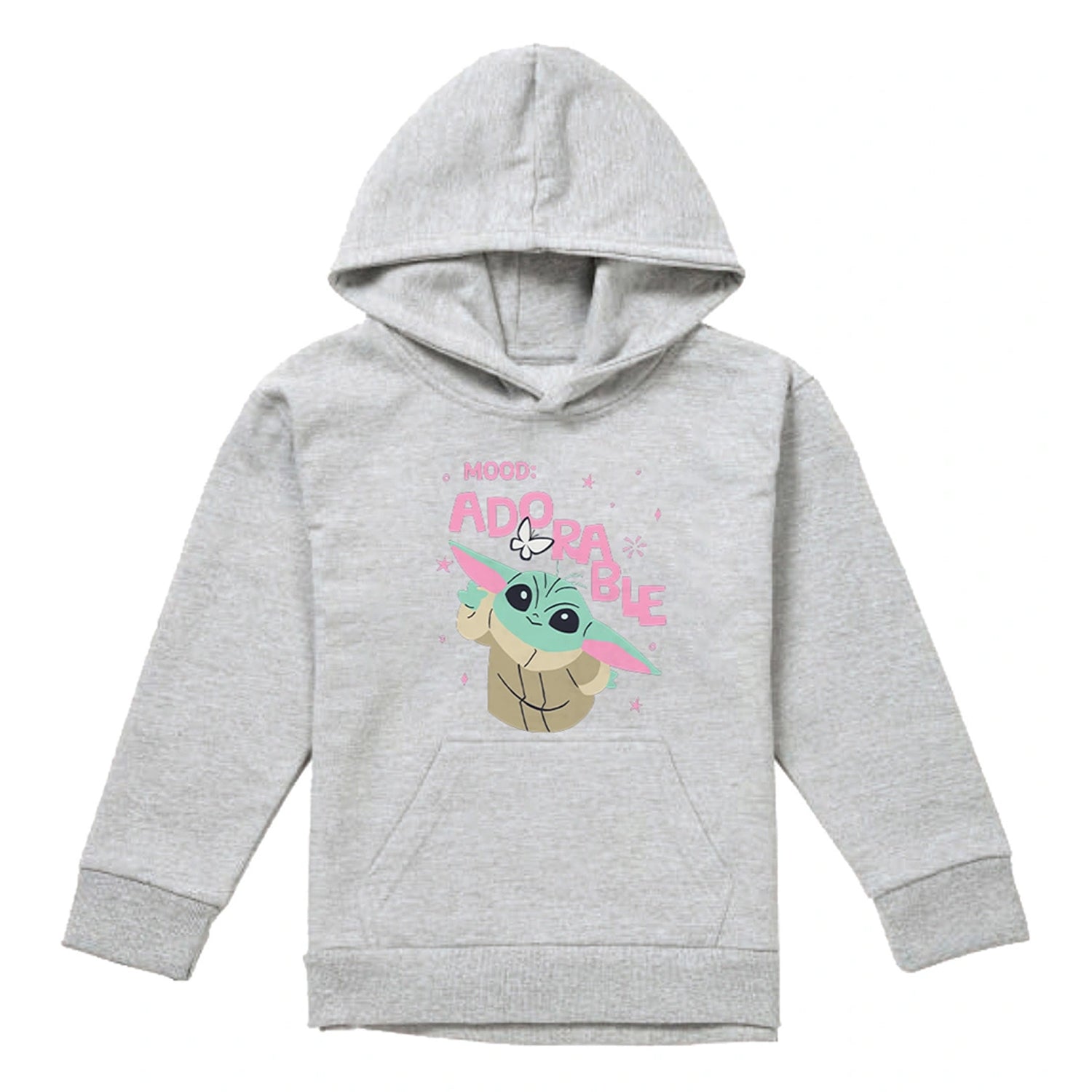 Athletic - Front - Star Wars Childrens-Kids Mood Adorable Grogu Heather Pullover Hoodie