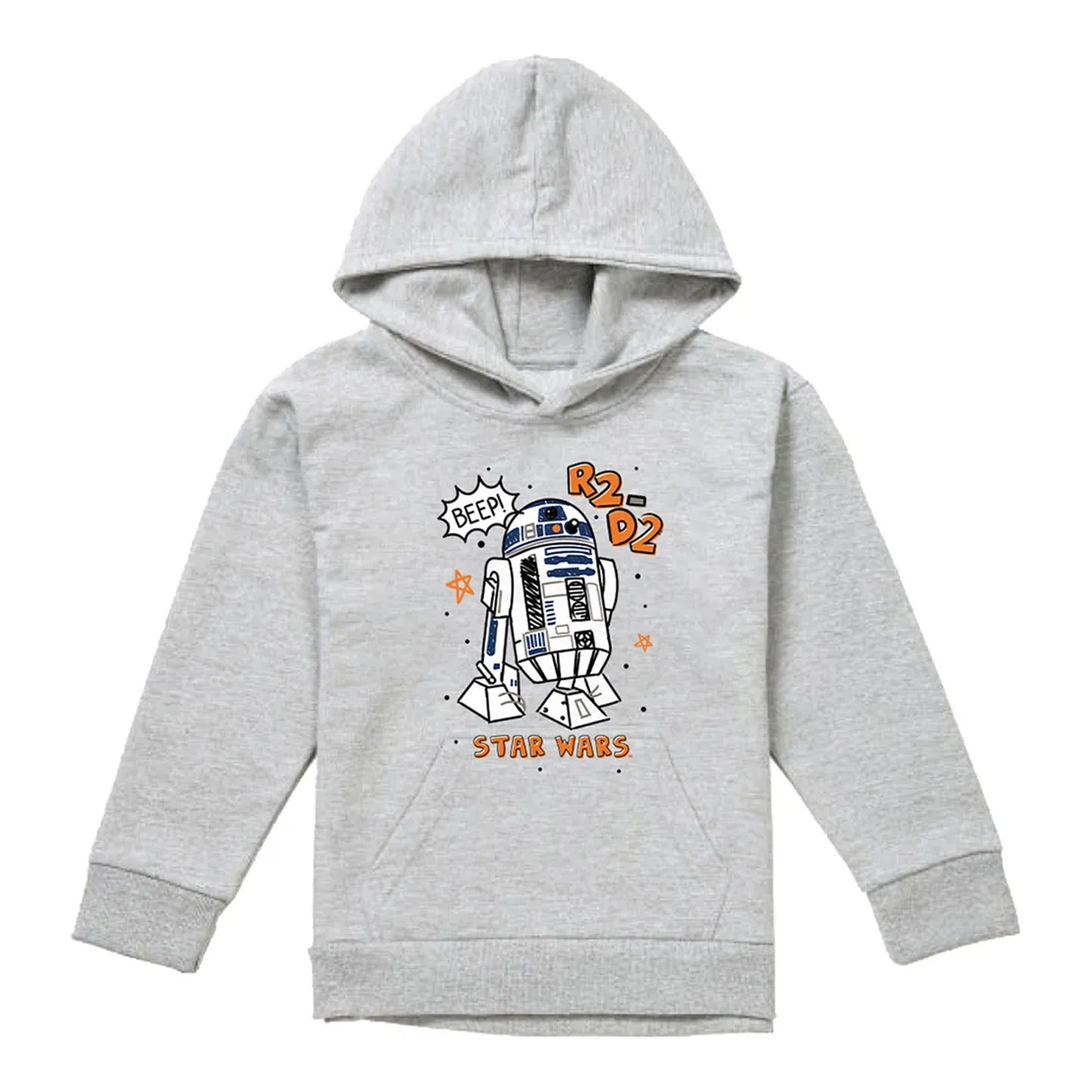 Athletic - Front - Star Wars Childrens-Kids R2-D2 Marker Heather Pullover Hoodie