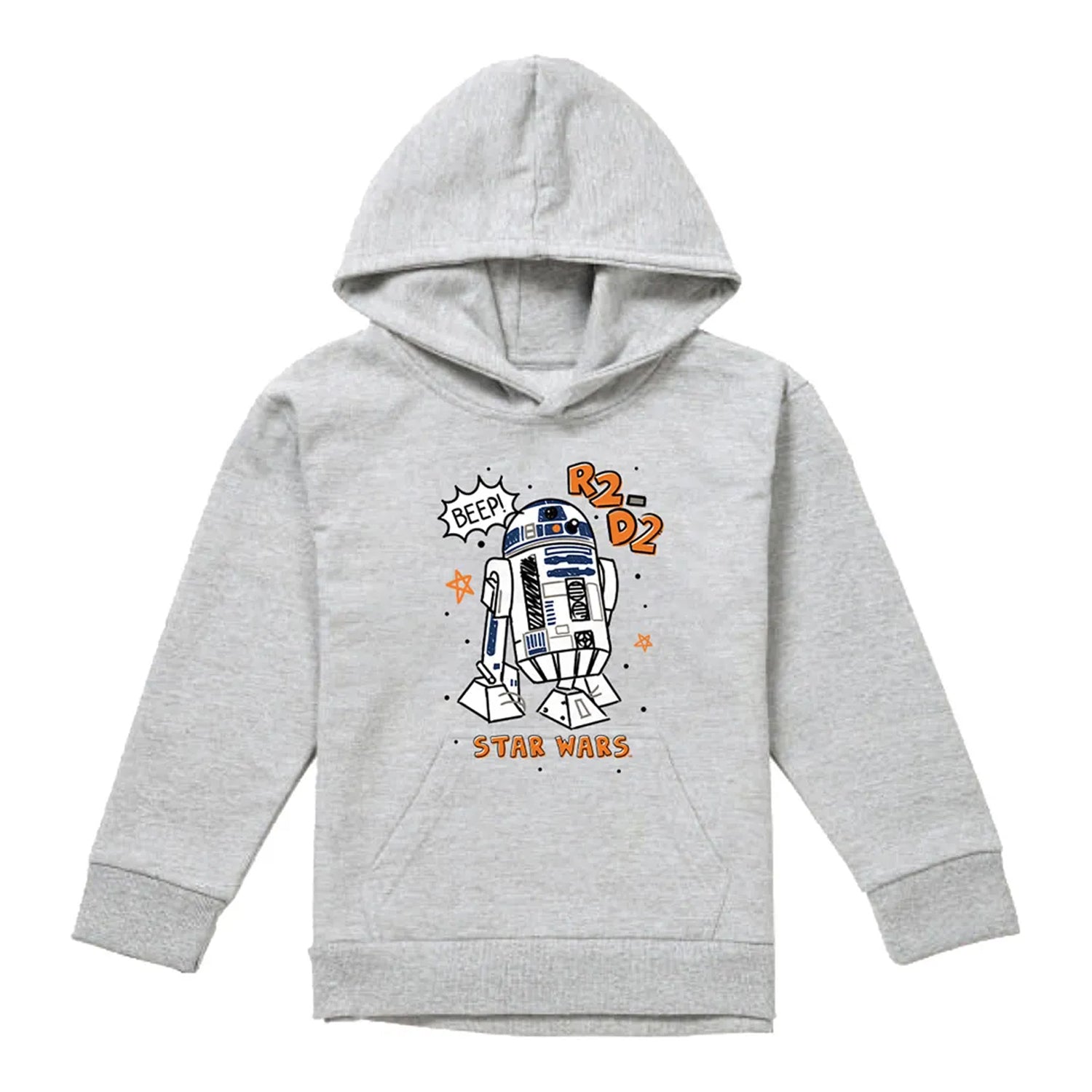 Athletic - Front - Star Wars Childrens-Kids R2-D2 Marker Heather Pullover Hoodie