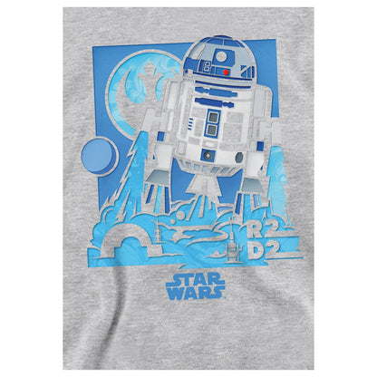 Athletic - Side - Star Wars Childrens-Kids Papercut R2-D2 Heather Pullover Hoodie