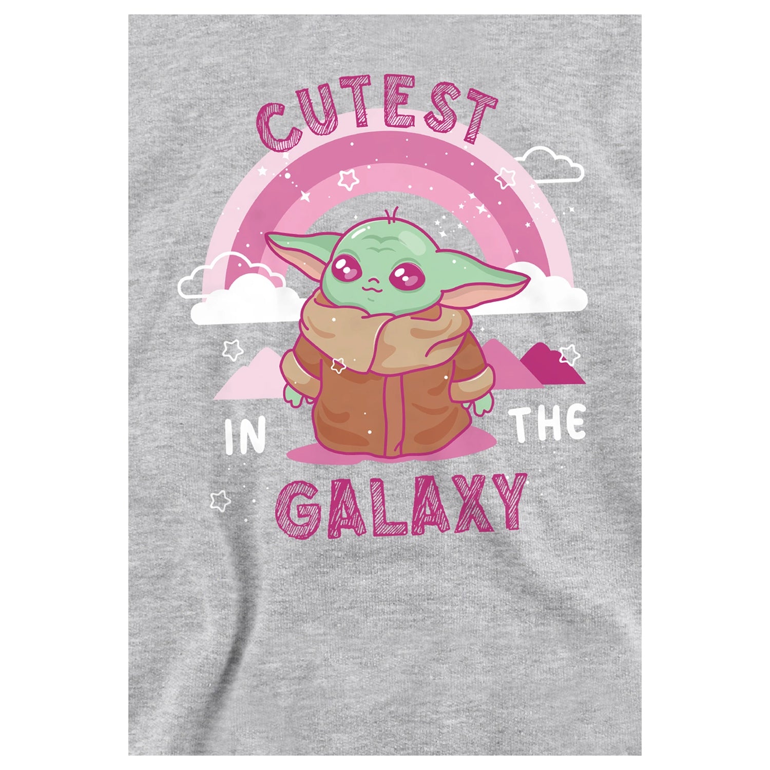 Athletic - Side - Star Wars Childrens-Kids Cutest In The Galaxy Grogu Heather Pullover Hoodie